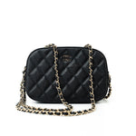 CHANEL Handbag 21A Black Caviar Quilted Camera Case Gold Hardware - Redeluxe