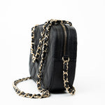 CHANEL Handbag 21A Black Caviar Quilted Camera Case Gold Hardware - Redeluxe