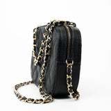 CHANEL Handbag 21A Black Caviar Quilted Camera Case Gold Hardware - Redeluxe