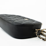 CHANEL Handbag 21A Black Caviar Quilted Camera Case Gold Hardware - Redeluxe