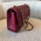 CHANEL Handbag 21A Burgundy Lambskin Quilted Classic Flap Medium LGHW - Redeluxe