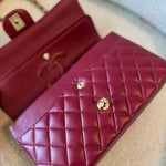 CHANEL Handbag 21A Burgundy Lambskin Quilted Classic Flap Medium LGHW - Redeluxe