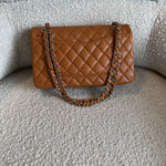 CHANEL Handbag 21A Caramel / Light Brown Caviar Quilted Classic Flap Medium LGHW - Redeluxe