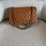 CHANEL Handbag 21A Caramel / Light Brown Caviar Quilted Classic Flap Medium LGHW - Redeluxe