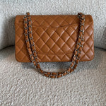 CHANEL Handbag 21A Caramel / Light Brown Caviar Quilted Classic Flap Medium LGHW - Redeluxe