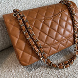 CHANEL Handbag 21A Caramel / Light Brown Caviar Quilted Classic Flap Medium LGHW - Redeluxe