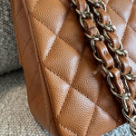 CHANEL Handbag 21A Caramel / Light Brown Caviar Quilted Classic Flap Medium LGHW - Redeluxe