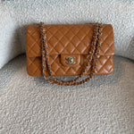 CHANEL Handbag 21A Caramel / Light Brown Caviar Quilted Classic Flap Medium LGHW - Redeluxe