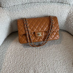 CHANEL Handbag 21A Caramel / Light Brown Caviar Quilted Classic Flap Medium LGHW - Redeluxe