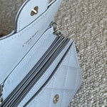 CHANEL Handbag 21A Caviar Quilted Flap Card Holder On Chain Grey - Redeluxe