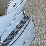 CHANEL Handbag 21A Caviar Quilted Flap Card Holder On Chain Grey - Redeluxe