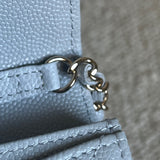 CHANEL Handbag 21A Caviar Quilted Flap Card Holder On Chain Grey - Redeluxe