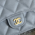 CHANEL Handbag 21A Caviar Quilted Flap Card Holder On Chain Grey - Redeluxe