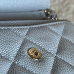 CHANEL Handbag 21A Caviar Quilted Flap Card Holder On Chain Grey - Redeluxe