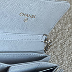 CHANEL Handbag 21A Caviar Quilted Flap Card Holder On Chain Grey - Redeluxe