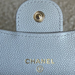 CHANEL Handbag 21A Caviar Quilted Flap Card Holder On Chain Grey - Redeluxe