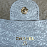 CHANEL Handbag 21A Caviar Quilted Flap Card Holder On Chain Grey - Redeluxe