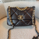 CHANEL Handbag 21A Dark Brown Lambskin Quilted 19 Flap Small MHW - Redeluxe