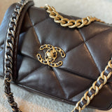 CHANEL Handbag 21A Dark Brown Lambskin Quilted 19 Flap Small MHW - Redeluxe