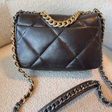 CHANEL Handbag 21A Dark Brown Lambskin Quilted 19 Flap Small MHW - Redeluxe