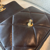 CHANEL Handbag 21A Dark Brown Lambskin Quilted 19 Flap Small MHW - Redeluxe