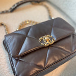 CHANEL Handbag 21A Dark Brown Lambskin Quilted 19 Flap Small MHW - Redeluxe