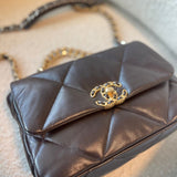 CHANEL Handbag 21A Dark Brown Lambskin Quilted 19 Flap Small MHW - Redeluxe