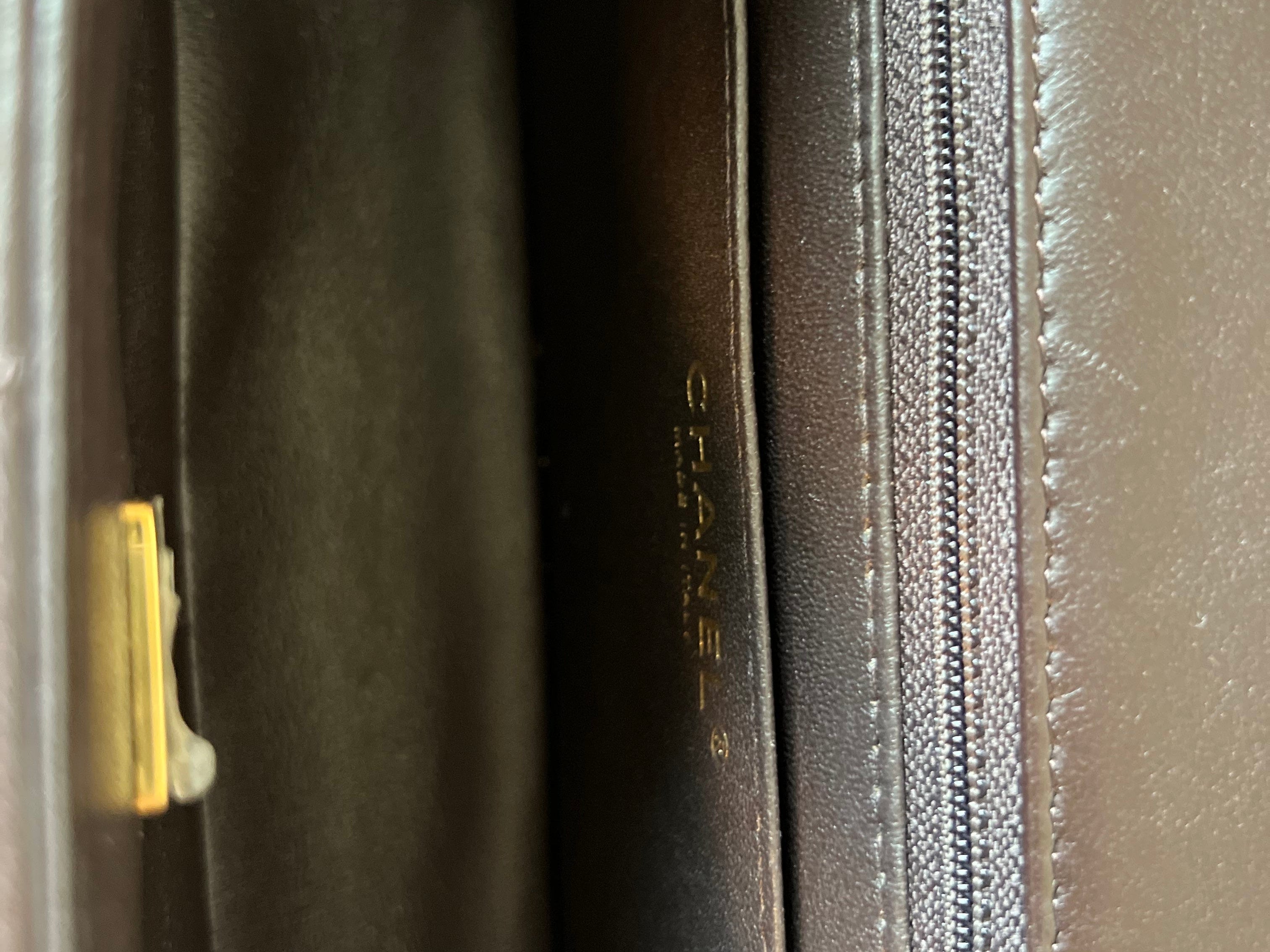 CHANEL Handbag 21A Dark Brown Lambskin Quilted Mini Rectangular Single Flap Light Gold Hardware - Redeluxe