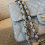 CHANEL Handbag 21A Grey Caviar Quilted Classic Flap Small LGHW - Redeluxe