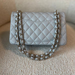 CHANEL Handbag 21A Grey Caviar Quilted Classic Flap Small LGHW - Redeluxe