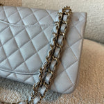 CHANEL Handbag 21A Grey Caviar Quilted Classic Flap Small LGHW - Redeluxe