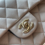 CHANEL Handbag 21A Grey Caviar Quilted Classic Flap Small LGHW - Redeluxe