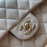CHANEL Handbag 21A Grey Caviar Quilted Classic Flap Small LGHW - Redeluxe