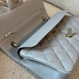 CHANEL Handbag 21A Grey Caviar Quilted Classic Flap Small LGHW - Redeluxe