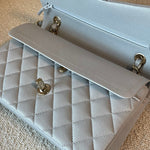 CHANEL Handbag 21A Grey Caviar Quilted Classic Flap Small LGHW - Redeluxe