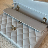 CHANEL Handbag 21A Grey Caviar Quilted Classic Flap Small LGHW - Redeluxe