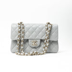 CHANEL Handbag 21A Grey Caviar Quilted Classic Flap Small LGHW - Redeluxe