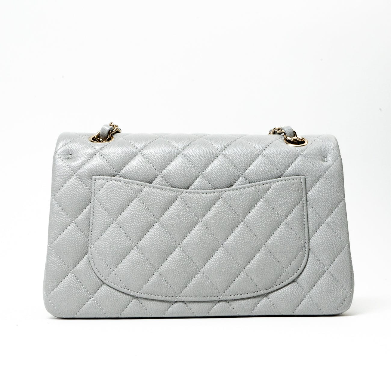 CHANEL Handbag 21A Grey Caviar Quilted Classic Flap Small LGHW - Redeluxe