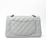 CHANEL Handbag 21A Grey Caviar Quilted Classic Flap Small LGHW - Redeluxe