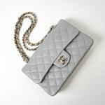 CHANEL Handbag 21A Grey Caviar Quilted Classic Flap Small LGHW - Redeluxe