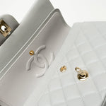 CHANEL Handbag 21A Grey Caviar Quilted Classic Flap Small LGHW - Redeluxe