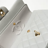 CHANEL Handbag 21A Grey Caviar Quilted Classic Flap Small LGHW - Redeluxe