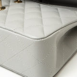 CHANEL Handbag 21A Grey Caviar Quilted Classic Flap Small LGHW - Redeluxe