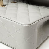 CHANEL Handbag 21A Grey Caviar Quilted Classic Flap Small LGHW - Redeluxe
