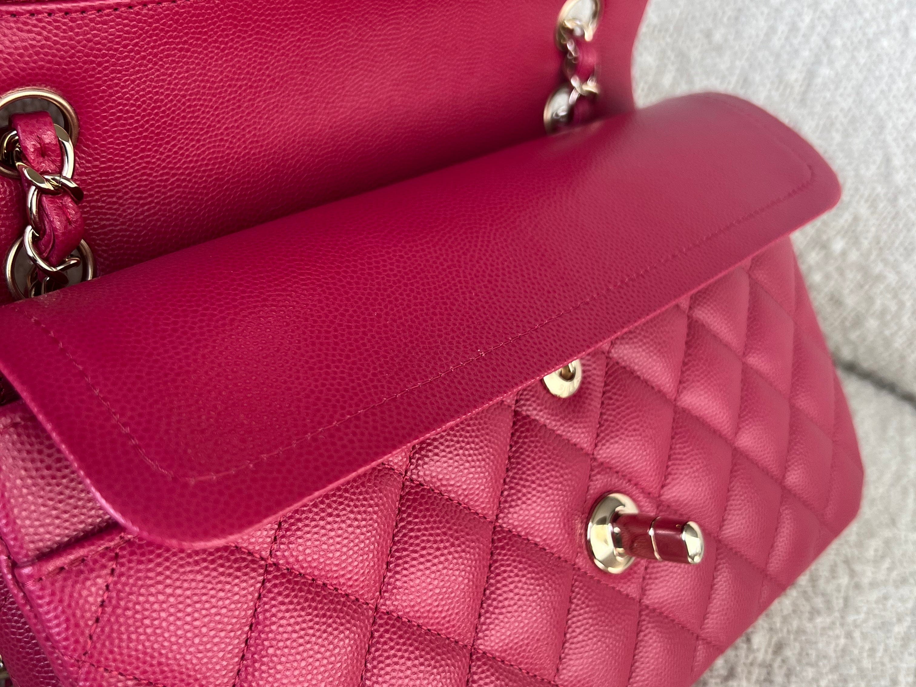 CHANEL Handbag 21A Pink Caviar Quilted Classic Flap Small - Redeluxe