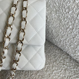 CHANEL Handbag 21A White Caviar Quilted Classic Flap Medium LGHW - Redeluxe