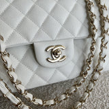 CHANEL Handbag 21A White Caviar Quilted Classic Flap Medium LGHW - Redeluxe