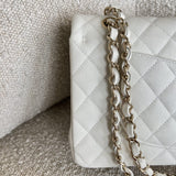CHANEL Handbag 21A White Caviar Quilted Classic Flap Medium LGHW - Redeluxe