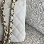 CHANEL Handbag 21A White Caviar Quilted Classic Flap Medium LGHW - Redeluxe
