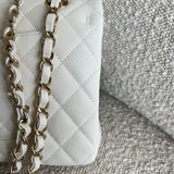CHANEL Handbag 21A White Caviar Quilted Classic Flap Medium LGHW - Redeluxe